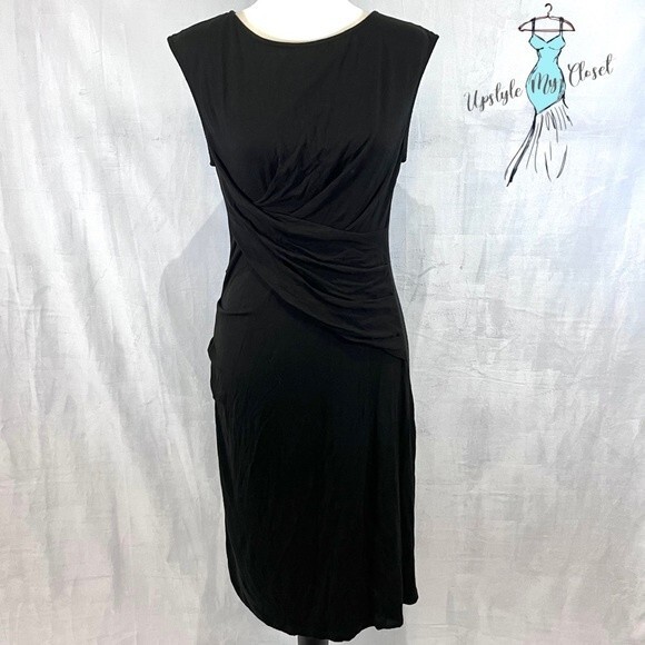 Kut from the Kloth black knit ruched side dress size 8 - Picture 2 of 7